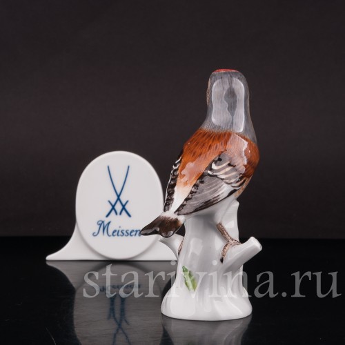 Фарфоровая фигурка птицы Коноплянка, Meissen, Германия, до 1950 г.