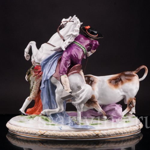 Композиция из фарфора Коррида, Volkstedt, Германия, 1894-1908 гг.