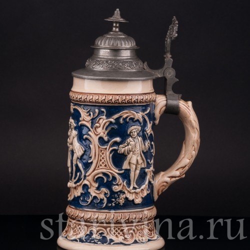 Старинная пивная кружка Влюблённая пара, 1/2 л, Marzi & Remy, Германия, нач. 20 в.