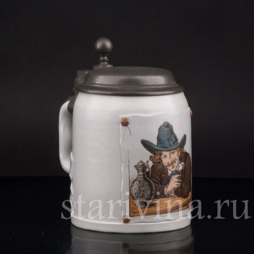 Старинная пивная кружка Художник, 1/2 л, Villeroy & Boch, Германия, 1910 г.