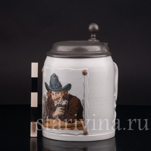 Старинная пивная кружка Художник, 1/2 л, Villeroy & Boch, Германия, 1910 г.