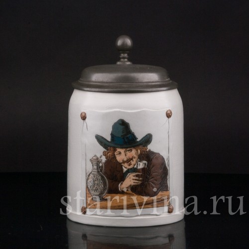 Старинная пивная кружка Художник, 1/2 л, Villeroy & Boch, Германия, 1910 г.