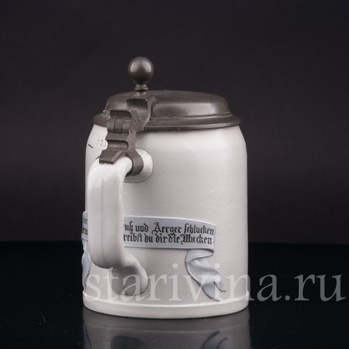 Старинная пивная кружка Художник, 1/2 л, Villeroy & Boch, Германия, 1910 г.