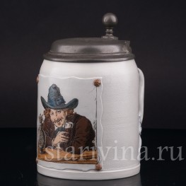 Старинная пивная кружка Художник, 1/2 л, Villeroy & Boch, Германия, 1910 г.