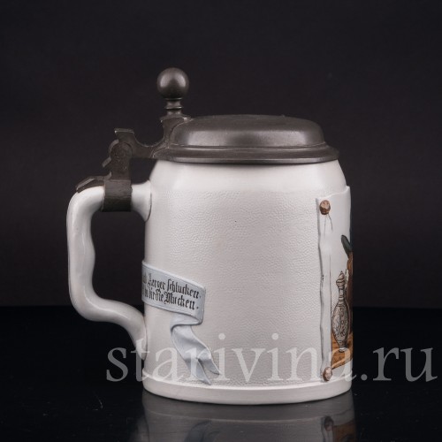 Старинная пивная кружка Художник, 1/2 л, Villeroy & Boch, Германия, 1910 г.