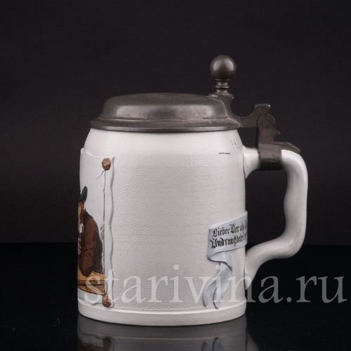 Старинная пивная кружка Художник, 1/2 л, Villeroy & Boch, Германия, 1910 г.