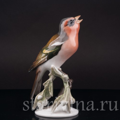 Фарфоровая статуэтка птицы Зяблик, Rosenthal, Германия, 1950 гг.