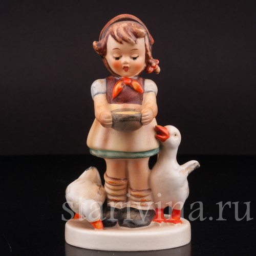 Фарфоровая фигурка Девочка с гусями, Goebel, Германия, 1960-63 гг.