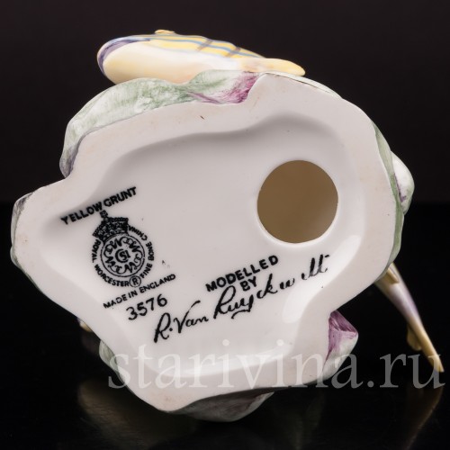 Фарфоровая композиция Коралловые рыбы (жёлтый грюнт), Royal Worcester, Великобритания, 1960-1969 гг.
