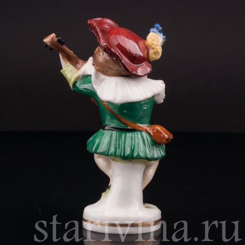 Фигурка из фарфора Музыкант-горбун со скрипкой, Scheibe-Alsbach, Германия, пер. пол. 20 века.