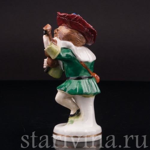 Фигурка из фарфора Музыкант-горбун со скрипкой, Scheibe-Alsbach, Германия, пер. пол. 20 века.