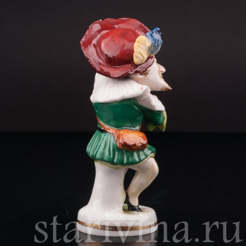 Фигурка из фарфора Музыкант-горбун со скрипкой, Scheibe-Alsbach, Германия, пер. пол. 20 века.