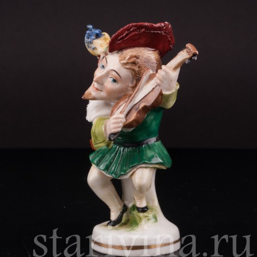 Фигурка из фарфора Музыкант со скрипкой, Scheibe-Alsbach, Германия, пер. пол. 20 века.