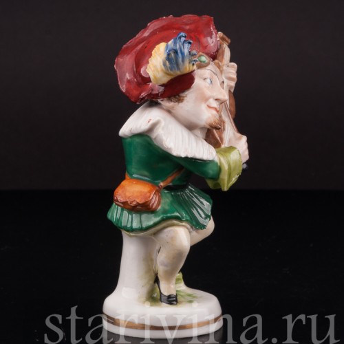 Фигурка из фарфора Музыкант со скрипкой, Scheibe-Alsbach, Германия, пер. пол. 20 века.