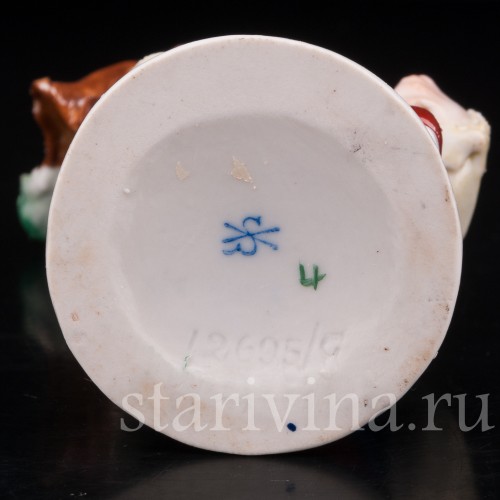 Фарфоровая фигурка Музыкант-горбун с виолончелью, Scheibe-Alsbach, Германия, нач. 20 в.