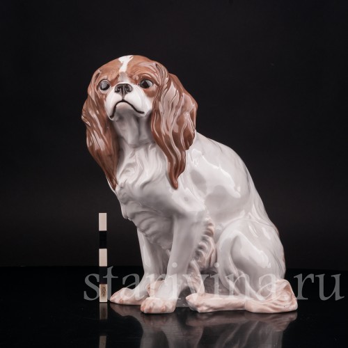 Статуэтка собаки из фарфора Кинг чарльз спаниель, Rosenthal, Германия, 1920 год.