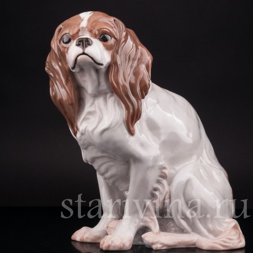 Статуэтка собаки из фарфора Кинг чарльз спаниель, Rosenthal, Германия, 1920 год.