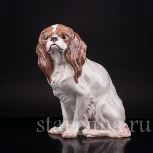 Статуэтка собаки из фарфора Кинг чарльз спаниель, Rosenthal, Германия, 1920 год.
