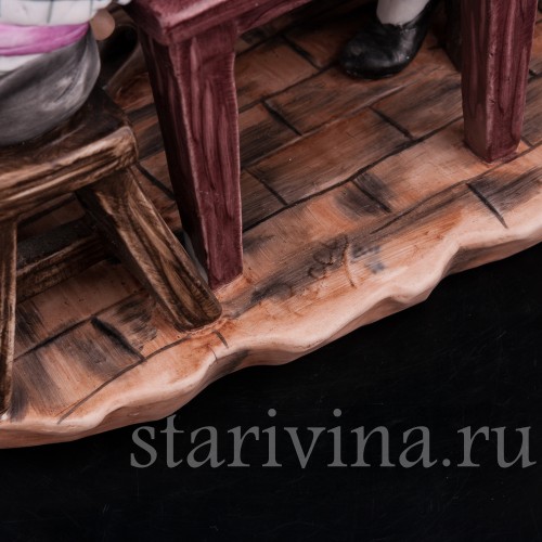 Фарфоровая композиция Игроки в карты, Capodimonte, Италия, вт. пол. 20 в.