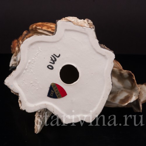 Фарфоровая статуэтка птицы Ушастая сова, Tay, Италия, сер. 20 в.