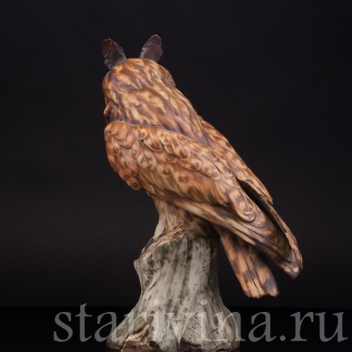 Фарфоровая статуэтка птицы Ушастая сова, Tay, Италия, сер. 20 в.