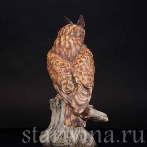 Фарфоровая статуэтка птицы Ушастая сова, Tay, Италия, сер. 20 в.