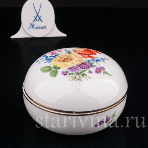 Шкатулка из фарфора Цветочный букет , Meissen, Германия, сер. 20 в.