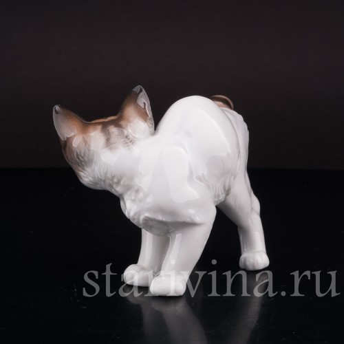 Фарфоровая фигурка Котёнок с выгнутой спинкой, Rosenthal, Германия, 1950 гг.