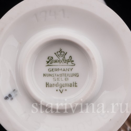 Фарфоровая статуэтка птицы Лазоревка с поднятым крылом, Rosenthal, Германия, 1930-40 гг.
