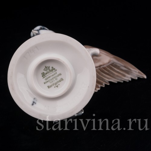 Фарфоровая статуэтка птицы Лазоревка с поднятым крылом, Rosenthal, Германия, 1930-40 гг.