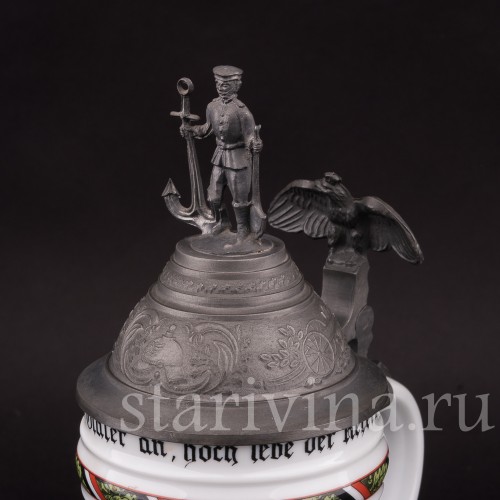 Фарфоровая кружка Флот, 1/2 л, Alka Kaiser, Германия, вт. пол. 20 в.