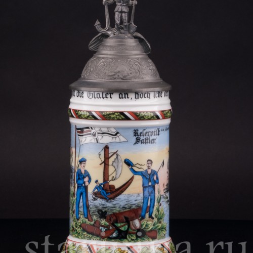Фарфоровая кружка Флот, 1/2 л, Alka Kaiser, Германия, вт. пол. 20 в.