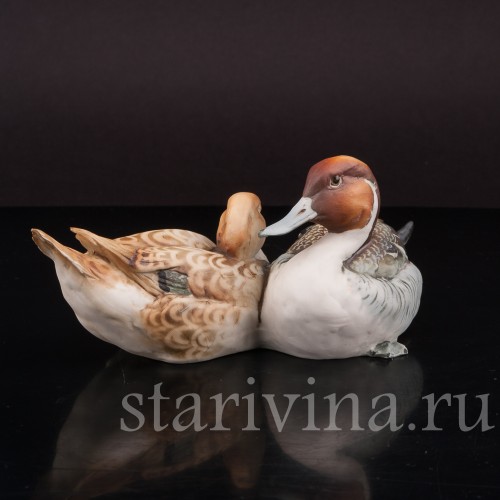 Статуэтка птиц из фарфора Две утки шилохвости, Tay, Италия, вт. пол. 20 в.