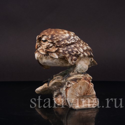 Статуэтка птицы из фарфора Домовой сычик, Capodimonte, Италия, вт. пол. 20 в.