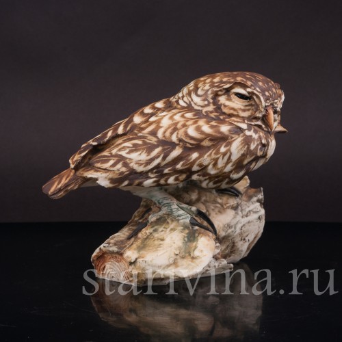 Статуэтка птицы из фарфора Домовой сычик, Capodimonte, Италия, вт. пол. 20 в.