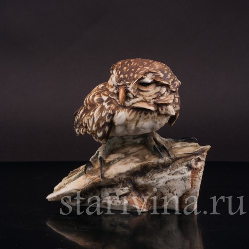 Статуэтка птицы из фарфора Домовой сычик, Capodimonte, Италия, вт. пол. 20 в.