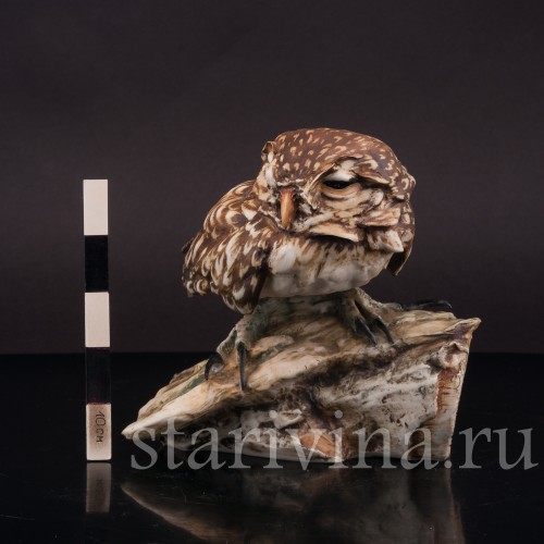 Статуэтка птицы из фарфора Домовой сычик, Capodimonte, Италия, вт. пол. 20 в.