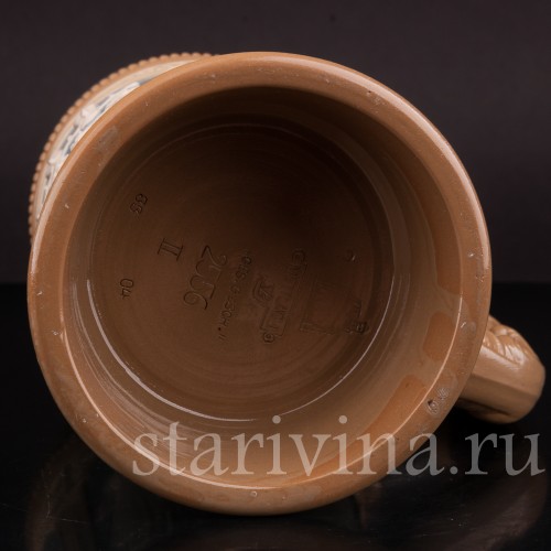 Старинная пивная кружка Сцены в трактире, 1/2 л, Villeroy & Boch, Германия, 1904 г.