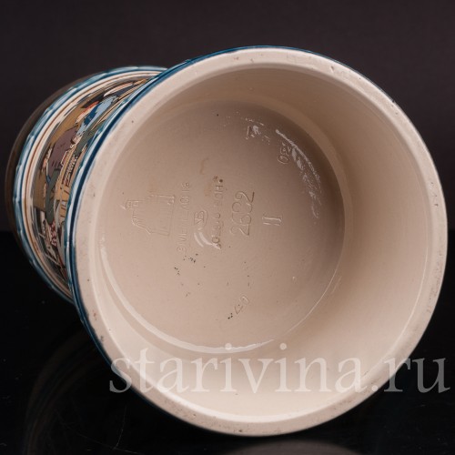 Старинная пивная кружка Кегельбан, 1/2 л, Villeroy & Boch, Германия, 1902 г.