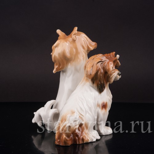 Фарфоровая статуэтка собак Две болонки, Karl Ens, Германия, 1920-30 гг.