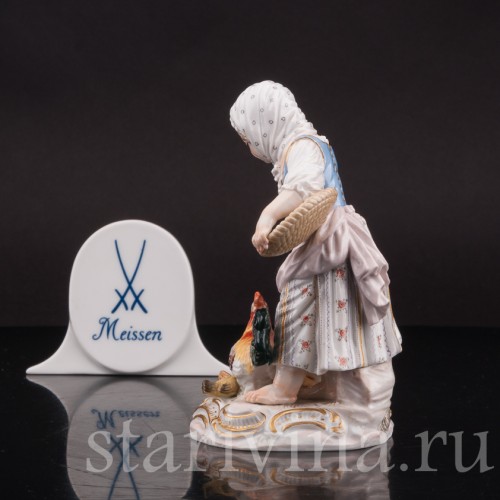 Фарфоровая статуэтка Девочка, кормящая птиц, Meissen, Германия, сер. 19 - нач. 20 вв.