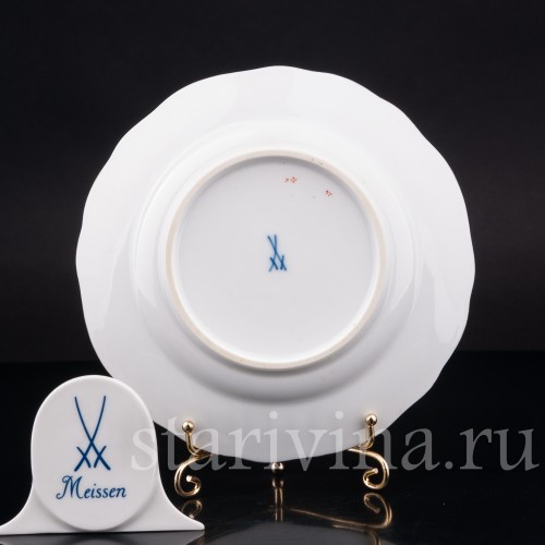 Пирожковая тарелка Красный дракон, Meissen, Германия, 1940-50 гг.