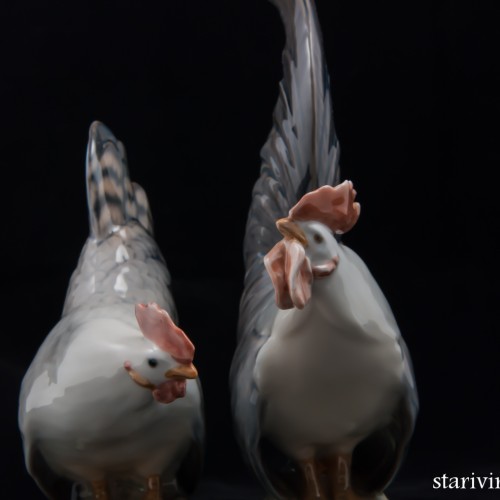 Петух и курица, пара, Royal Copenhagen, Дания, 1960 гг