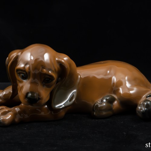 Лежащий щенок таксы, редкий, Rosenthal, Германия, 1970 гг