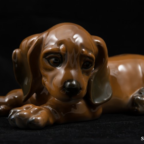 Лежащий щенок таксы, редкий, Rosenthal, Германия, 1970 гг