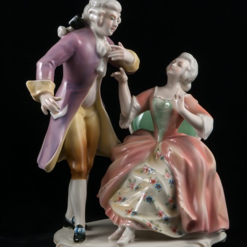 Пара, кавалер в сиреневом, дама в розовом, Karl Ens, Германия, 1920-30 гг