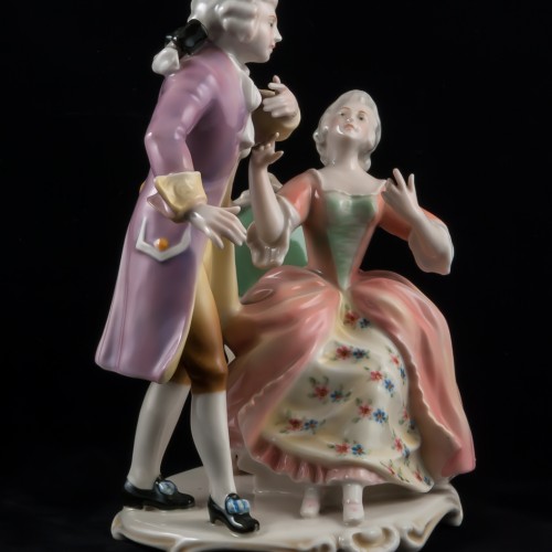 Пара, кавалер в сиреневом, дама в розовом, Karl Ens, Германия, 1920-30 гг