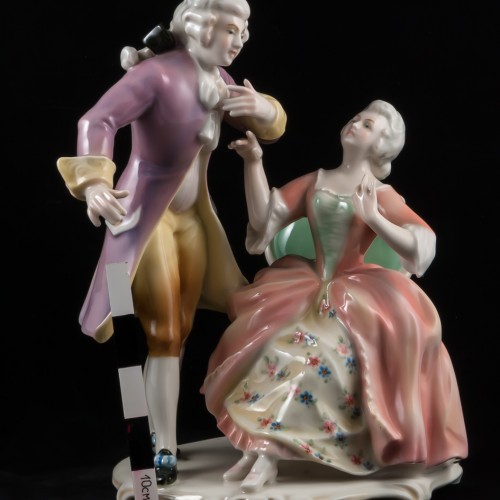 Пара, кавалер в сиреневом, дама в розовом, Karl Ens, Германия, 1920-30 гг