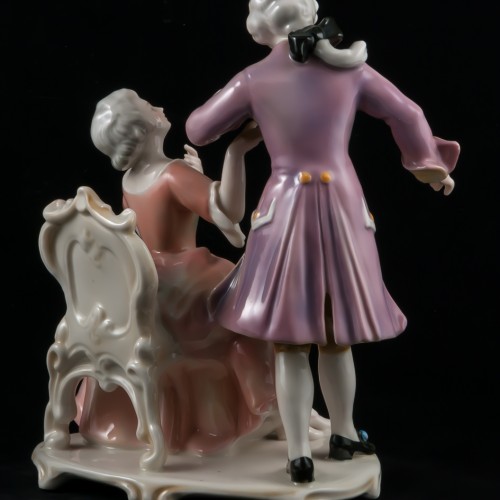 Пара, кавалер в сиреневом, дама в розовом, Karl Ens, Германия, 1920-30 гг