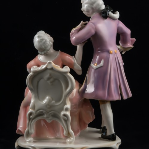 Пара, кавалер в сиреневом, дама в розовом, Karl Ens, Германия, 1920-30 гг